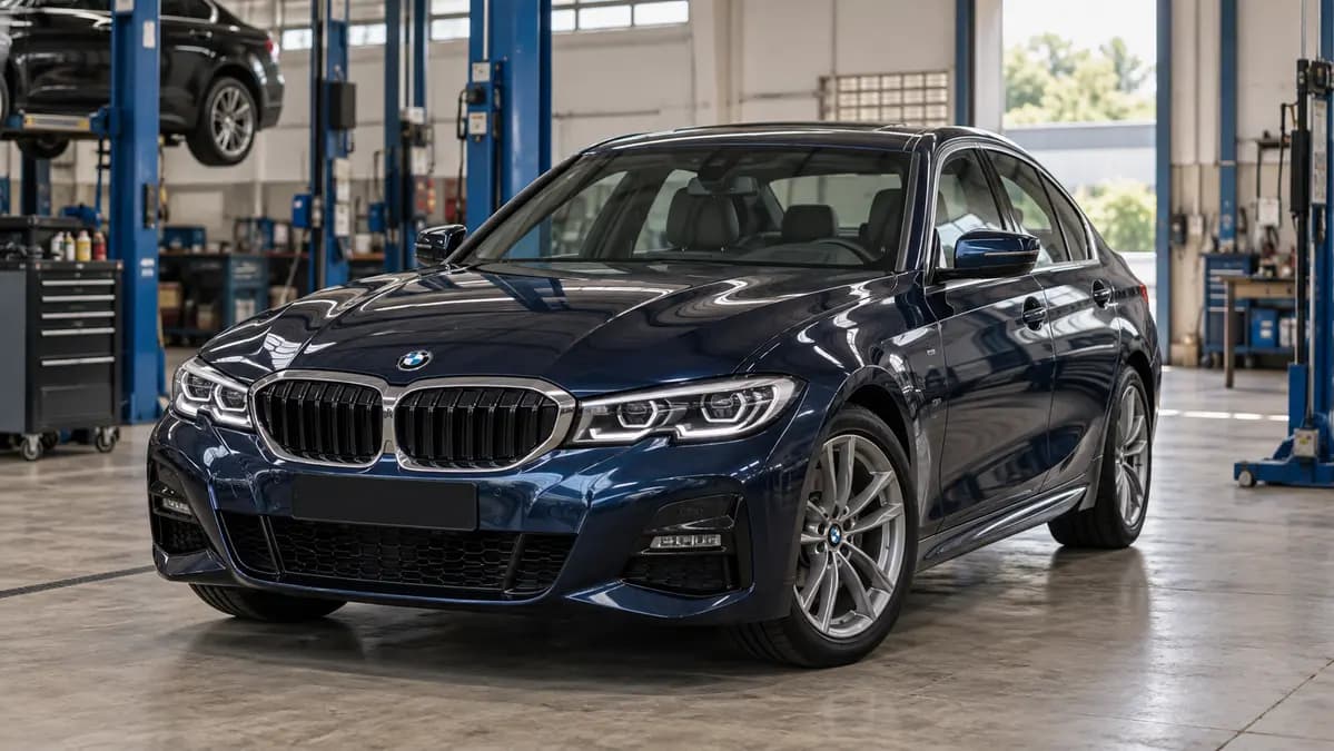 BMW sedan diperiksa di bengkel CarPoint Jogja